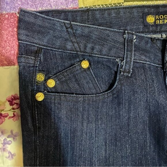 Rock & Republic rhinestone pocket bootcut jeans Size 31 - Picture 3 of 10